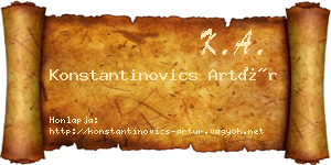 Konstantinovics Artúr névjegykártya